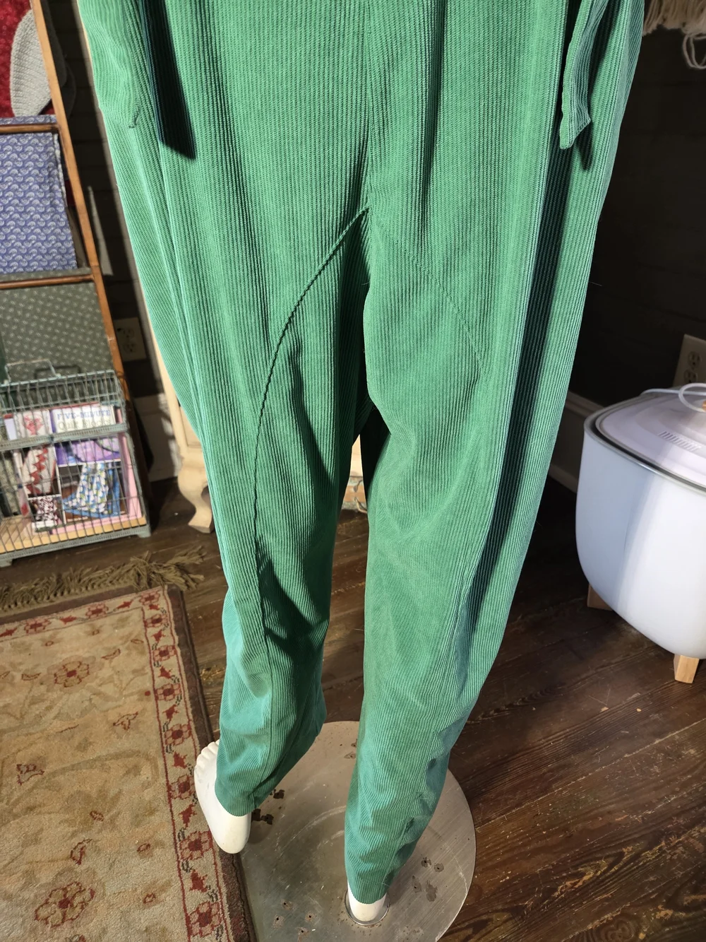 Green Relaxed Corderoy Jumpsuit - Picture 6 of 7